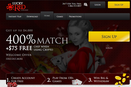 Lucky Red Casino Homepage