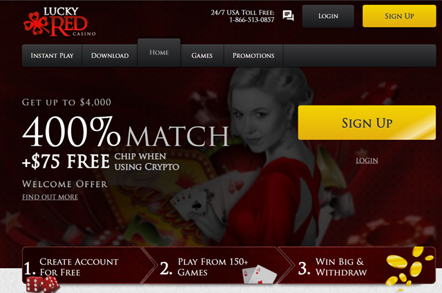 Lucky Red Casino Homepage