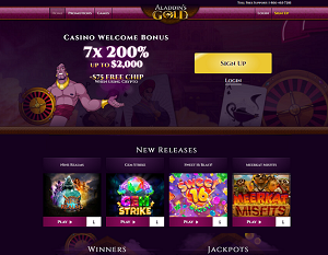 Aladdins Gold Casino Homepage