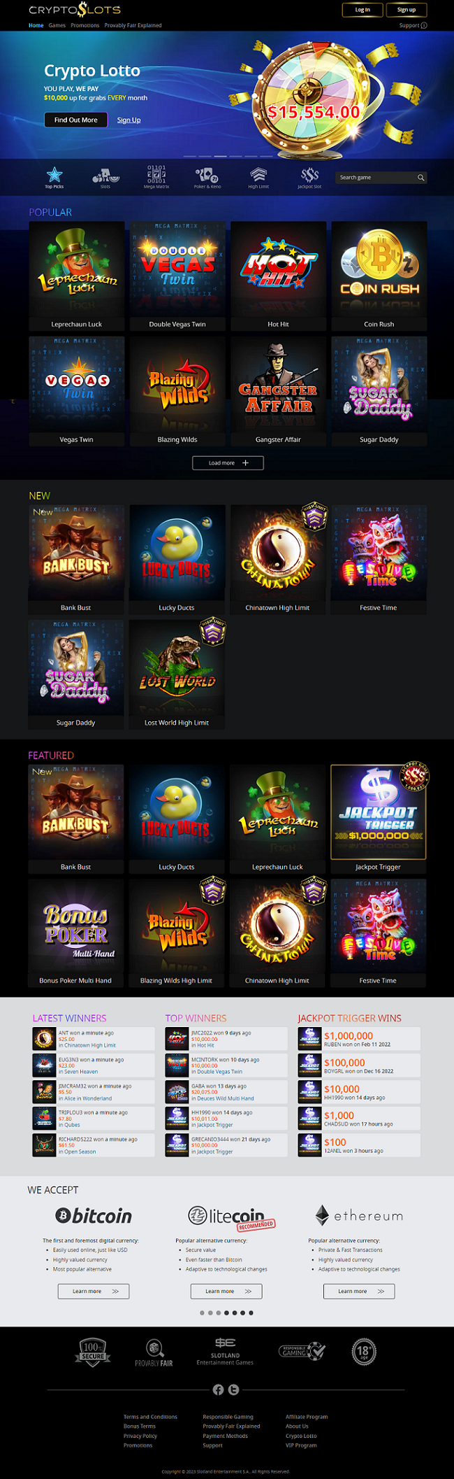 CryptoSlots Homepage